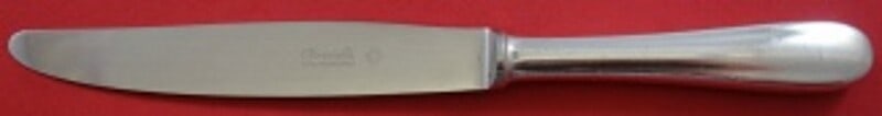 Christofle Dax Silverplate Dinner Knife 9 3/4 Inch Vintage Flatware: Christofle Dax Silverplate Dinner Knife 9 3/4 Inch Vintage Flatware This elegant dinner knife from Christofle's Dax pattern features a sleek silverplate finish, measuring 9 3/4 inches in length. The k