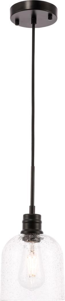 Gabe Black Candle-Style Bowl Chandelier Clear Bubble Finish (1 of 1)