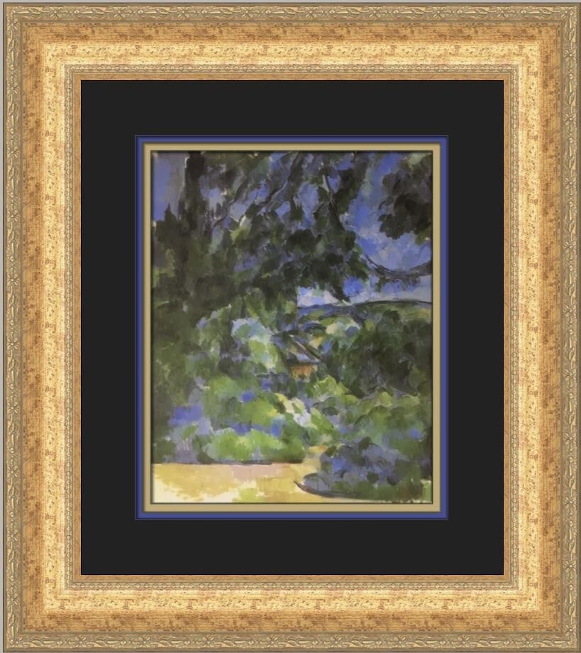Paul Cezanne Landscape in Blue Custom Framed Print 19x17: Paul Cezanne Landscape in Blue Custom Framed Print 19x17 This exquisite custom framed print titled "Landscape in Blue" by Paul Cezanne showcases the artist's unique blend of expressionism and impressi