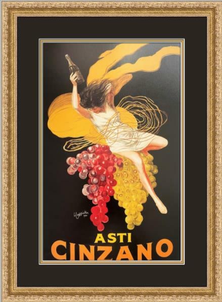 Leonetto Cappiello Asti Cinzano Art Deco Framed Print 13 x 17: Leonetto Cappiello Asti Cinzano Art Deco Framed Print 13 x 17 This stunning advertising poster print features the iconic work of artist Leonetto Cappiello, depicting the famous Asti Cinzano. Custom fr