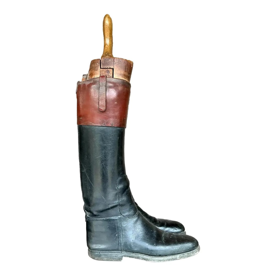 Vintage Black Leather Riding Boots with Wood Boot Forms (1 of 10)