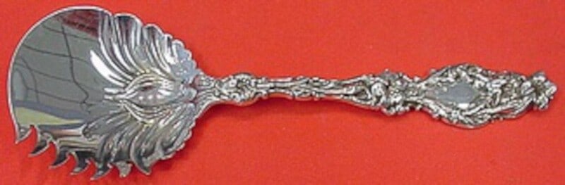 Whiting Lily Sterling Silver Cucumber Server Rare 6 Inch: Whiting Lily Sterling Silver Cucumber Server Rare 6 Inch This rare 6" cucumber server from the renowned Whiting Manufacturing Company features the elegant Lily pattern, crafted from high-quality sterl