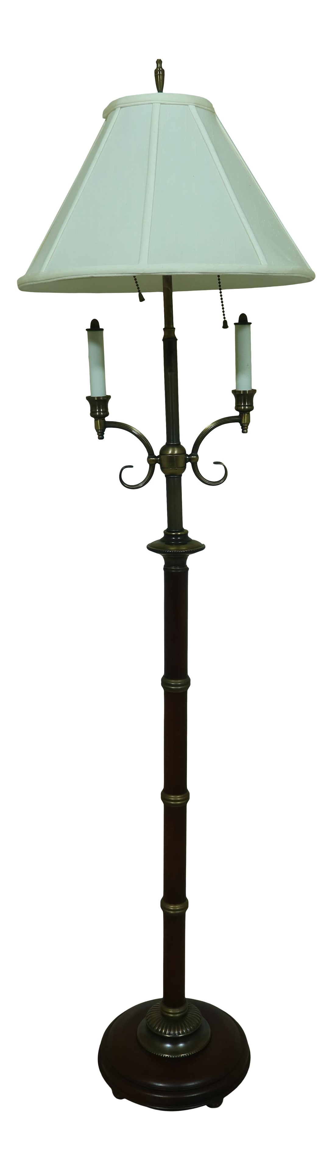 Elegant Knob Creek Mahogany Candelabra Floor Lamp 58 Inches: Elegant Knob Creek Mahogany Candelabra Floor Lamp 58 Inches This elegant Knob Creek Mahogany Base Floor Lamp features quality construction with brass trim and a classic candelabra style. Approximately