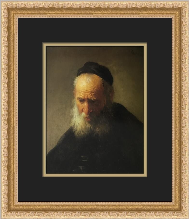 Rembrandt Portrait of His Father Custom Framed Art Print 1995: Rembrandt Portrait of His Father Custom Framed Art Print 1995 This exquisite custom framed print features the 'Presumed Portrait of Rembrandt's Father' by the renowned artist Rembrandt van Rijn. Creat