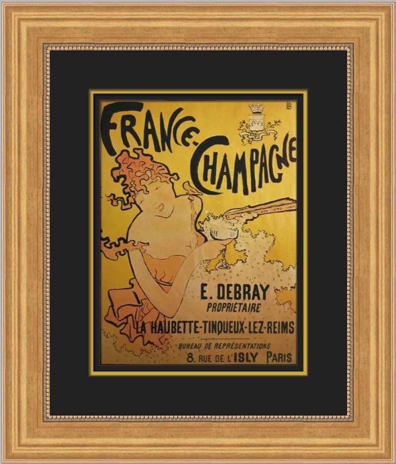 Pierre Bonnard France Champagne Custom Framed Print 19x16 Impressionism: Pierre Bonnard France Champagne Custom Framed Print 19x16 Impressionism This exquisite custom framed print titled 'France Champagne' showcases the work of renowned artist Pierre Bonnard. Measuring 19