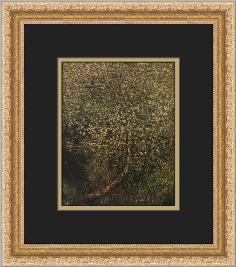 Claude Monet Apple Trees in Blossom Custom Framed Art Print: Claude Monet Apple Trees in Blossom Custom Framed Art Print This custom framed print features Claude Monet's renowned work, "Apple Trees in Blossom." Measuring 14 inches in height and 13 inches in len