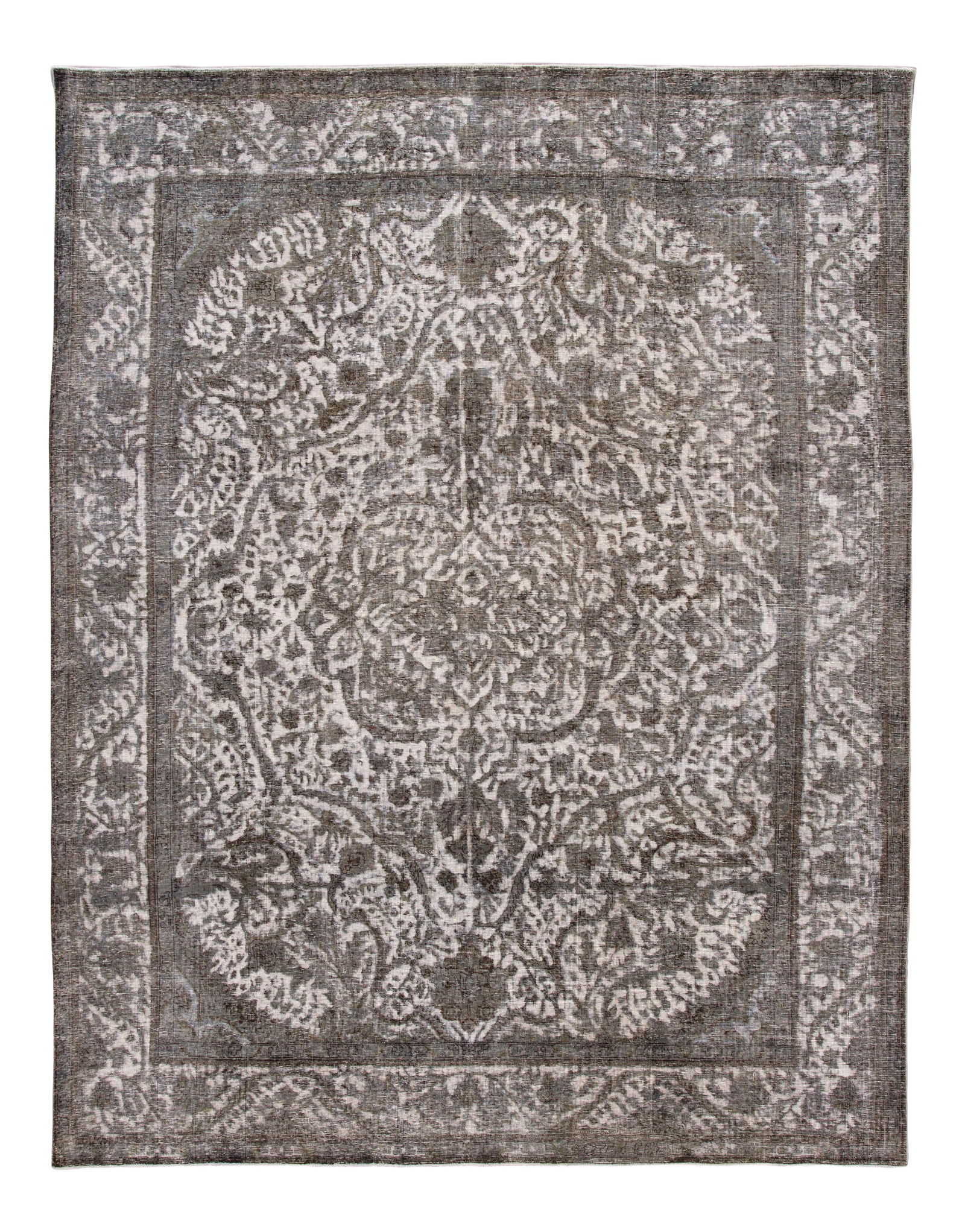 Mid-Century Vintage Hand-Knotted Wool Rug 9'8 x 12'7 Floral Design: Mid-Century Vintage Hand-Knotted Wool Rug 9'8 x 12'7 Floral Design Enhance your living space with this exquisite mid-20th century vintage overdyed wool rug. Hand-knotted with meticulous craftsmanship,
