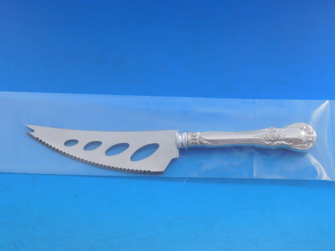 Towle Old Master Sterling Silver Cheese Sausage Knife 7" Custom Made: Towle Old Master Sterling Silver Cheese Sausage Knife 7" Custom Made Discover the exquisite Old Master Cheese and Sausage Knife, crafted by Towle. This custom-made knife features a stunning sterling s