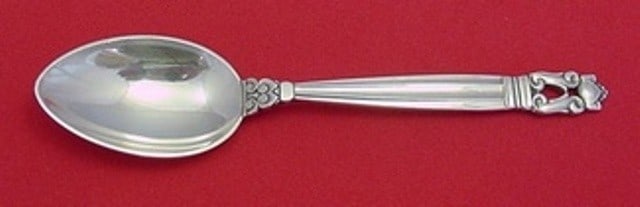 Georg Jensen Acorn Sterling Silver Child's Spoon 6 1/8": Georg Jensen Acorn Sterling Silver Child's Spoon 6 1/8" This large teaspoon, also known as a child's spoon, features the elegant Acorn pattern by Georg Jensen. Crafted from sterling silver, this piece