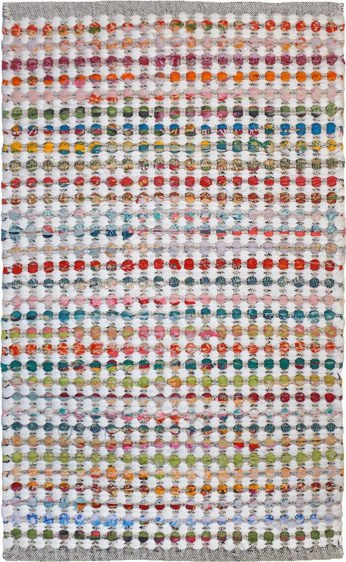 Eclectic Pink Hand-Loomed Cotton Rag Rug 30x50: Eclectic Pink Hand-Loomed Cotton Rag Rug 30x50 This eclectic cotton rag rug features a vibrant pink finish complemented by bold colors, making it a stunning addition to any space. Hand-loomed from 100