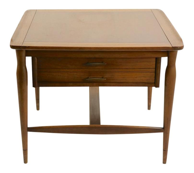 Mid Century One Drawer Table by Bassett Brown Wood (1 of 10)
