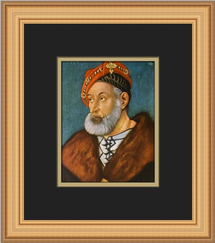 Hans Baldung-Grien Portrait of Christopher Von Baden Custom Framed Print 1983: Hans Baldung-Grien Portrait of Christopher Von Baden Custom Framed Print 1983 This custom framed print features the renowned artwork 'Portrait of Christopher Von Baden' by artist Hans Baldung-Grien. T
