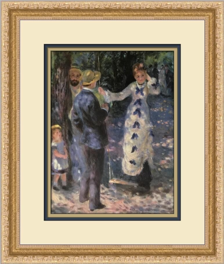 Pierre-Auguste Renoir The Swing Dance Custom Framed Print 14x16: Pierre-Auguste Renoir The Swing Dance Custom Framed Print 14x16 This exquisite custom framed print features Pierre-Auguste Renoir's iconic artwork, "The Swing Dance." Measuring 16 in x 14 in, this med