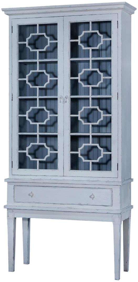 Elegant Bella Display Cabinet White French Country Style: Elegant Bella Display Cabinet White French Country Style Introducing the Sophisticated Bella Display Cabinet, an exquisite piece that embodies vintage charm with its antique white finish. This wood ca