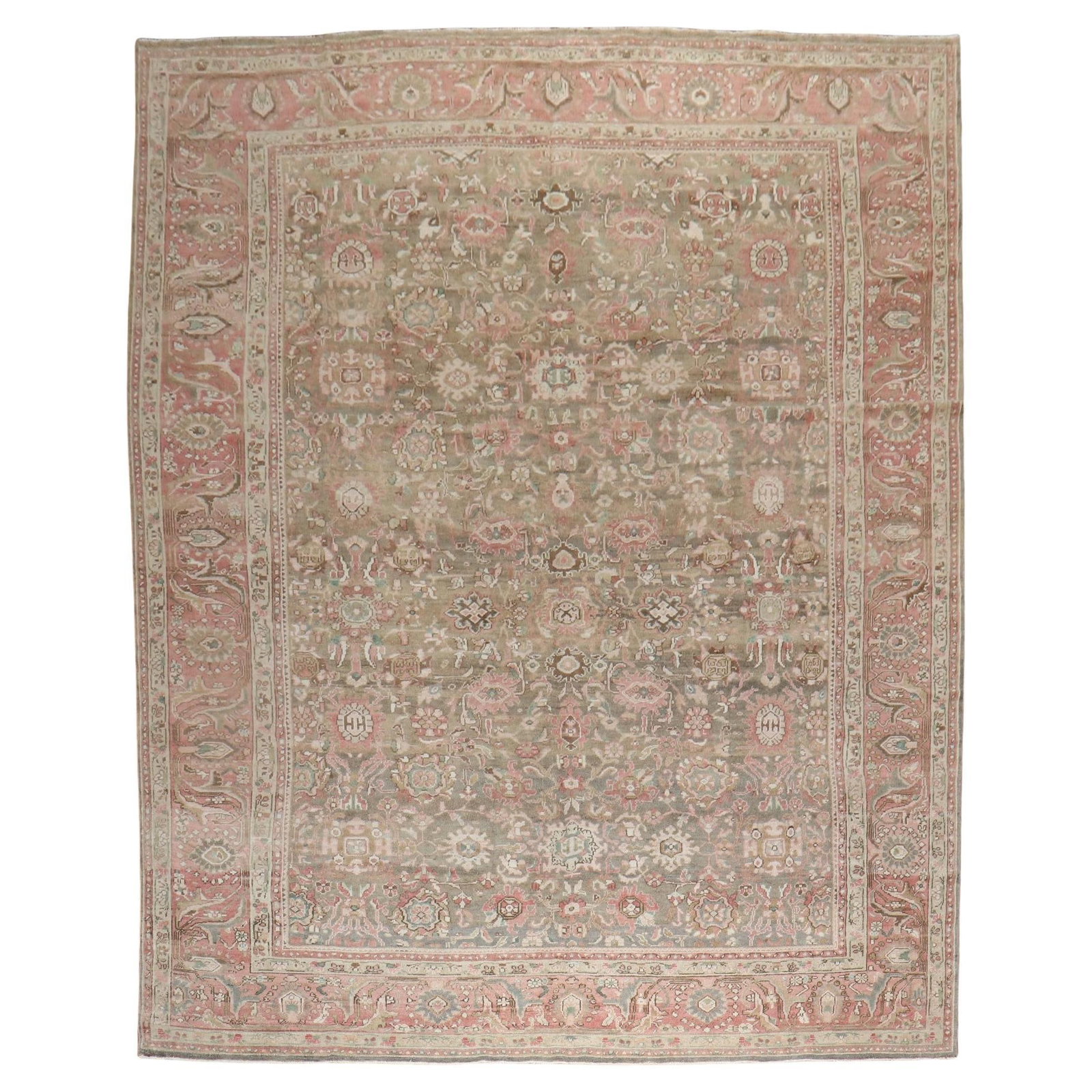 Hand-Knotted Persian Malayer Wool Rug in Blush and Brown Tones: Hand-Knotted Persian Malayer Wool Rug in Blush and Brown Tones This early 20th-century Persian Malayer rug features a rustic style with predominant blush and brown tones. Expertly hand-knotted from wo