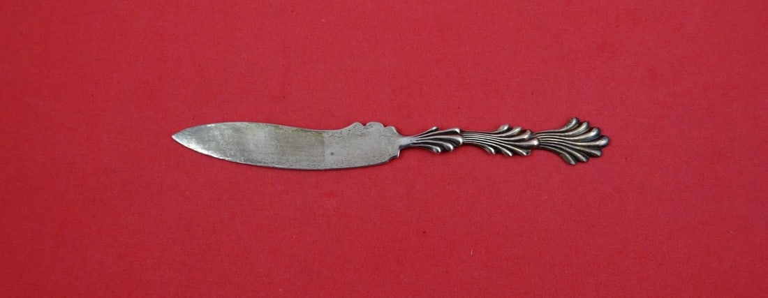 Sterling Silver Letter Opener by Shiebler Fan Motif 4 3/4 Inch: Sterling Silver Letter Opener by Shiebler Fan Motif 4 3/4 Inch This sterling silver letter opener by Shiebler features a distinctive fan-shaped design. Made in the United States between 1850 and 1899,