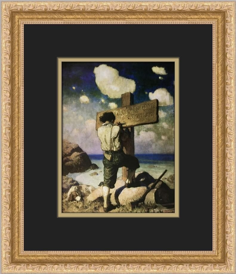 N.C. Wyeth The Great Cross Custom Framed Art Print 14x12: N.C. Wyeth The Great Cross Custom Framed Art Print 14x12 This stunning custom framed print features N.C. Wyeth's renowned artwork titled "The Great Cross." Measuring 14 in. by 12 in., this medium-size