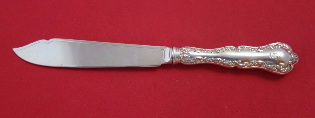 Birks Louis XV Sterling Silver Fish Knife 8.5" Silverplate Blade: Birks Louis XV Sterling Silver Fish Knife 8.5" Silverplate Blade This exquisite fish knife features the elegant Louis XV pattern by Birks, crafted from sterling silver with a hollow handle and a silve