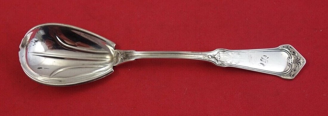 Wood & Hughes Humboldt Sterling Silver Sugar Spoon 6.5" Monogrammed (1 of 2)