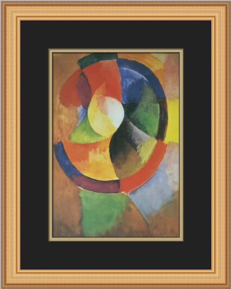Robert DeLaunay Circular Forms 1994 Custom Framed Print Art: Robert DeLaunay Circular Forms 1994 Custom Framed Print Art This custom framed print titled 'Circular Forms' by renowned artist Robert DeLaunay showcases a stunning blend of Expressionism and Impressi