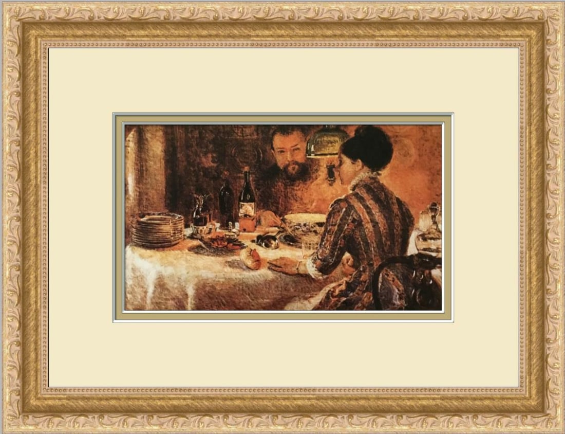 Marie Bracquemond Under The Lamp Custom Framed Lithograph Art: Marie Bracquemond Under The Lamp Custom Framed Lithograph Art This exquisite print features Marie Bracquemond's artwork titled "Under The Lamp," beautifully custom framed to enhance its visual appeal.
