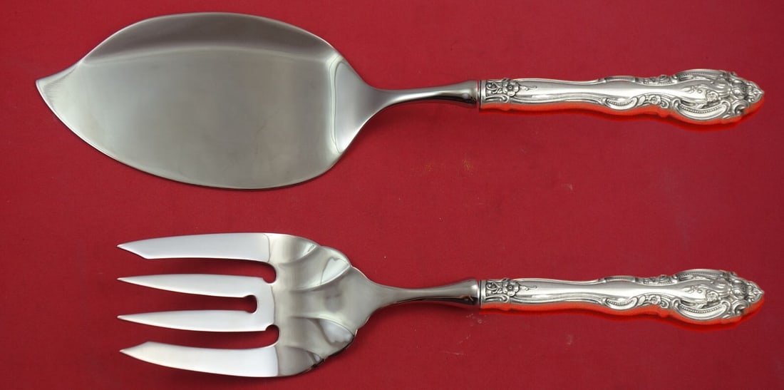 Gorham La Scala Sterling Silver Salmon Serving Set 2-Piece Custom Made: Gorham La Scala Sterling Silver Salmon Serving Set 2-Piece Custom Made Presenting the exquisite La Scala Salmon Serving Set, crafted by Gorham in sterling silver. This custom-made, two-piece set is