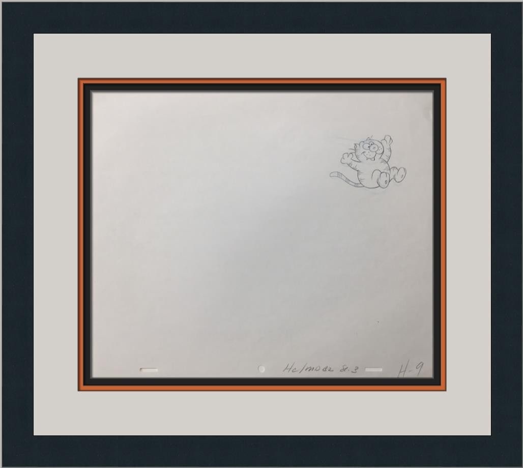 Heathcliff Original Model Sheet Drawing Framed by George Gately 1980: Heathcliff Original Model Sheet Drawing Framed by George Gately 1980 This original model sheet drawing features Heathcliff, the beloved character from Western animation, created by illustrator George