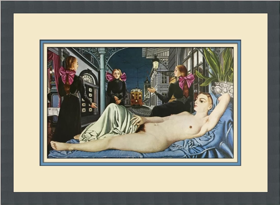 Paul Delvaux The Public Voice Framed Art Print 12 x 17: Paul Delvaux The Public Voice Framed Art Print 12 x 17 This exquisite custom framed print features the work of renowned artist Paul Delvaux, titled "The Public Voice." Measuring 12 in. x 17 in., the p