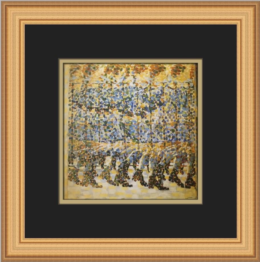 Custom Framed Open Edition Print by Giacomo Balla A Girl Runs Along The Balcony: Custom Framed Open Edition Print by Giacomo Balla A Girl Runs Along The Balcony This is a custom-framed open edition offset lithograph print of "A Girl Runs Along The Balcony" by Giacomo Balla. The ar