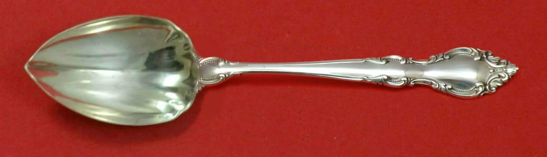 Lunt Malvern Sterling Silver Custom Grapefruit Spoon 5 3/4 Inch: Lunt Malvern Sterling Silver Custom Grapefruit Spoon 5 3/4 Inch This exquisite grapefruit spoon features the elegant Malvern pattern by Lunt, crafted from high-quality sterling silver. Measuring 5 3/4