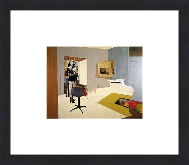 Richard Hamilton Interior II Pop Art Print Custom Framed 14.5 x 13: Richard Hamilton Interior II Pop Art Print Custom Framed 14.5 x 13 This stunning print titled "Interior II" by renowned artist Richard Hamilton showcases a striking representation of interior figures,