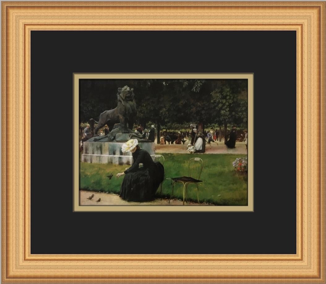 Charles Curran Luxembourg Garden Custom Framed Print 11 x 13 Art: Charles Curran Luxembourg Garden Custom Framed Print 11 x 13 Art This exquisite print titled 'Luxembourg Garden' by Charles Curran captures the beauty of the iconic garden with a blend of contemporary