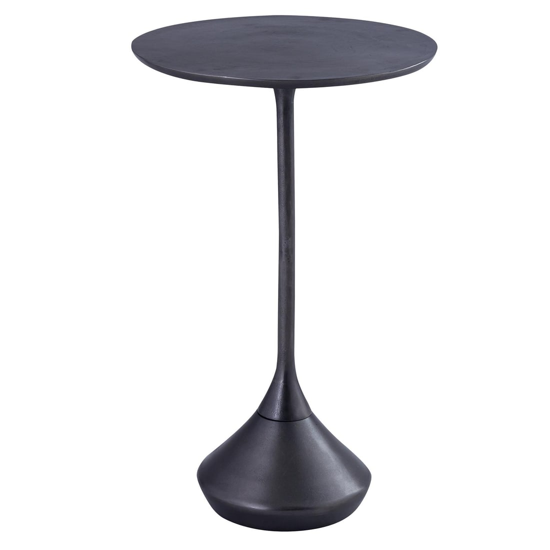 Melancthon Black Aluminum Side Table 22.5H 14W 14D: Melancthon Black Aluminum Side Table 22.5H 14W 14D Discover the charm of vintage elegance with this Melancthon Antique Style Black Aluminum Side Table. Crafted in an antique design, this side table of