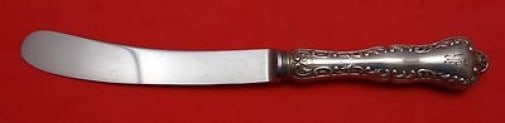 Birks Louis XV Sterling Silver Breakfast Knife 6.75 Inch Monogrammed: Birks Louis XV Sterling Silver Breakfast Knife 6.75 Inch Monogrammed Elevate your dining experience with this exquisite Louis XV by Birks sterling silver breakfast knife. Crafted with a hollow handle