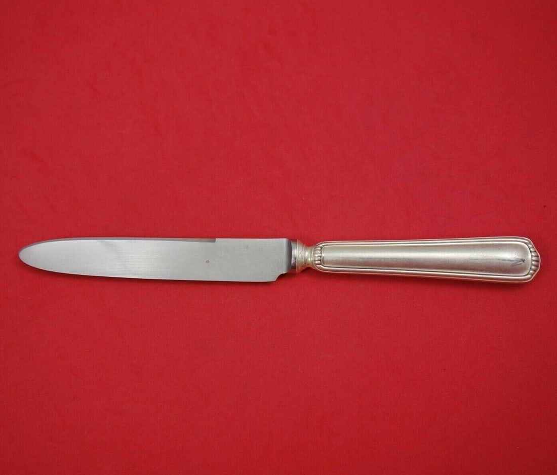 Clementi Milano .925 Silver Dinner Knife Pointed 9 3/4" Heavy: Clementi Milano .925 Silver Dinner Knife Pointed 9 3/4" Heavy This exquisite dinner knife features a pointed blade and a heavy hollow handle, crafted from .925 silver in the elegant Milano pattern by