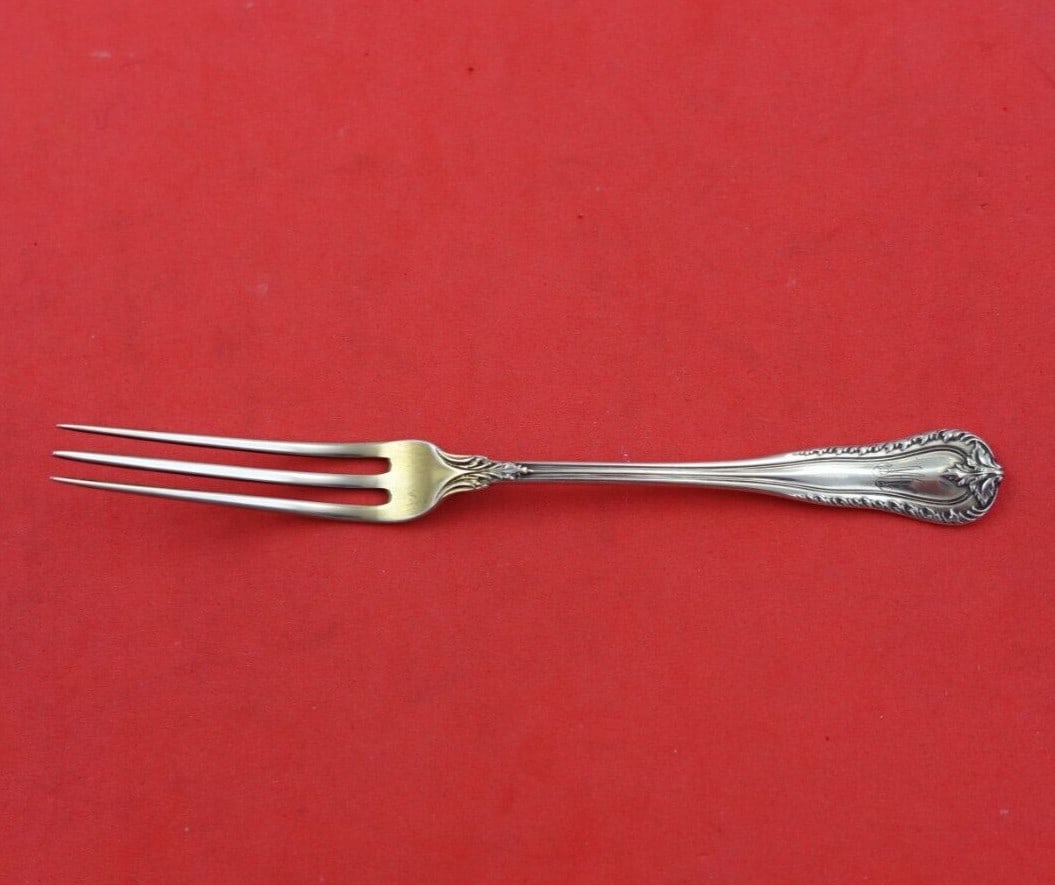 Dominick & Haff Acanthus Sterling Silver Gold Washed Strawberry Fork 5": Dominick & Haff Acanthus Sterling Silver Gold Washed Strawberry Fork 5" This exquisite strawberry fork is crafted from sterling silver (.925) and features the elegant Acanthus pattern by Dominick & Ha