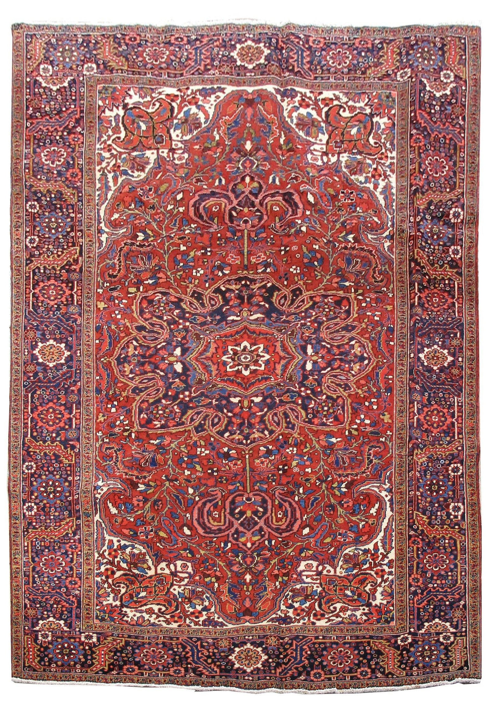 8'3 x 11'10 Sherabian Persian Heriz Semi-Antique Floral Rug: 8'3 x 11'10 Sherabian Persian Heriz Semi-Antique Floral Rug Free continental US Shipping Enhance your living space with this exquisite 8' x 12' Sherabian Persian Heriz Semi-Antique Floral Rug. Handcra