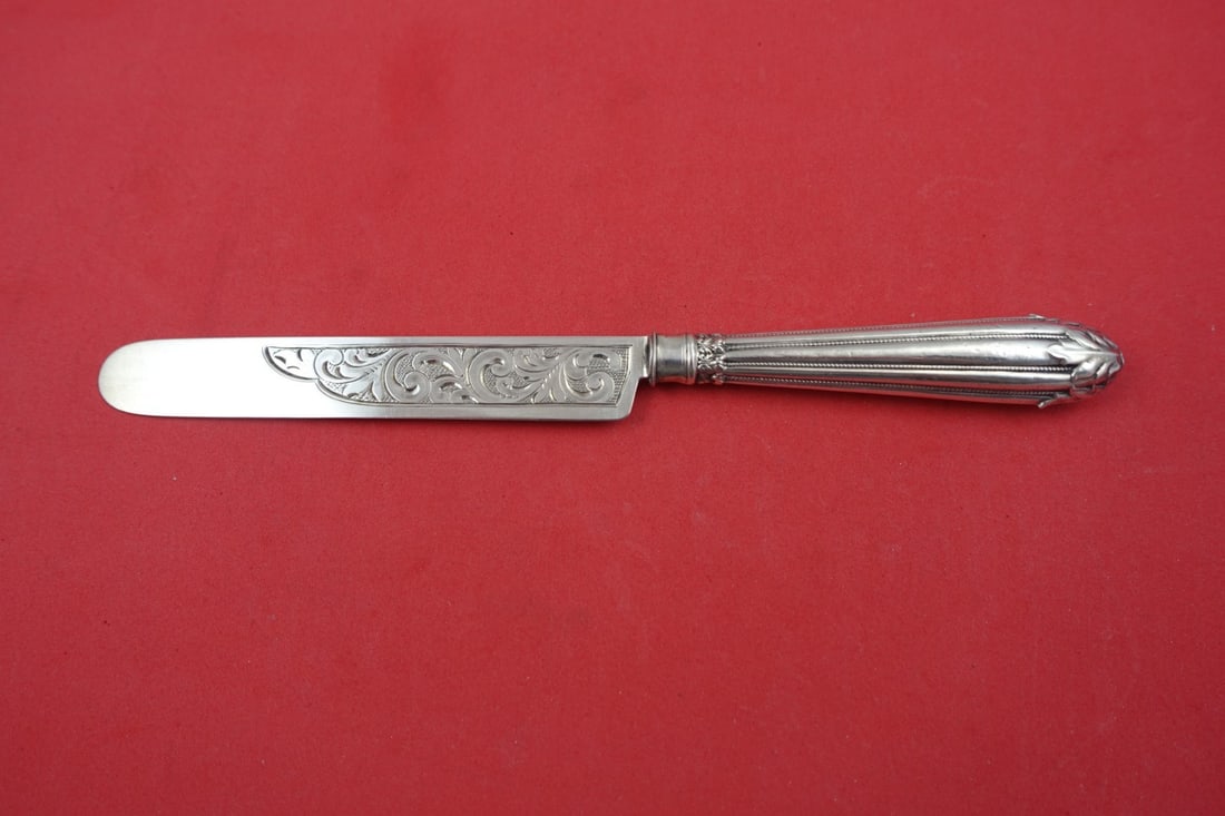 Tifft & Whiting 8.25 Inch Sterling Silver Dessert Knife Coin Silver: Tifft & Whiting 8.25 Inch Sterling Silver Dessert Knife Coin Silver This exquisite dessert knife from Tifft & Whiting features a hollow handle and is crafted from all-sterling coin silver. Measuring 8
