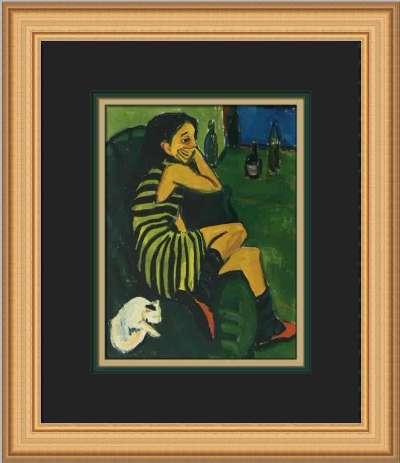 Ernst Kirchner Marcella II Custom Framed Print 14x11 Art: Ernst Kirchner Marcella II Custom Framed Print 14x11 Art Enhance your space with this striking custom framed print of "Marcella II" by renowned artist Ernst Ludwig Kirchner. This medium-sized piece fe