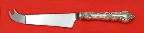 Wallace Meadow Rose Sterling Silver Cheese Knife with Pick 8 Inches: Wallace Meadow Rose Sterling Silver Cheese Knife with Pick 8 Inches This exquisite cheese knife features the elegant Meadow Rose pattern by Wallace, crafted from high-quality sterling silver. The knif