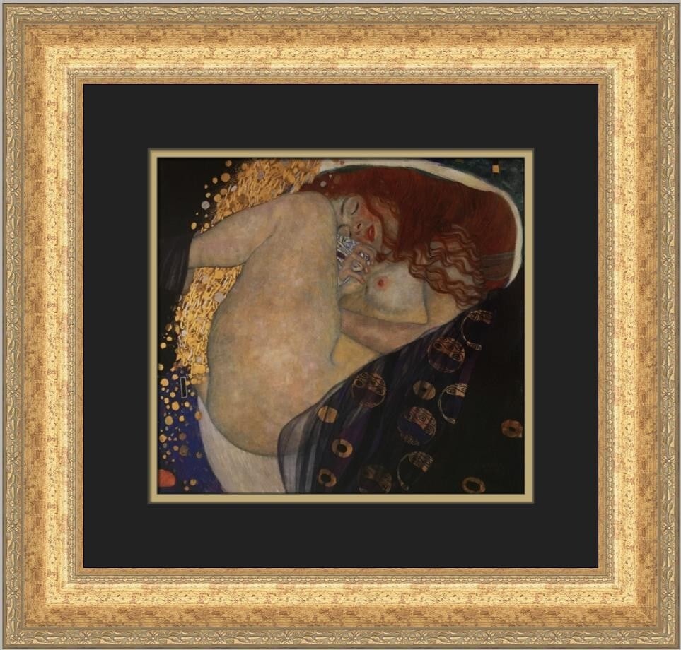 Gustav Klimt Danae Custom Framed Art Print 20x20 Symbolism: Gustav Klimt Danae Custom Framed Art Print 20x20 Symbolism This stunning custom framed print features Gustav Klimt's iconic artwork titled "Danae". Measuring 20 inches by 20 inches, this medium-sized