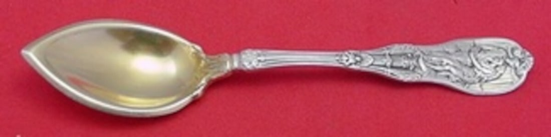 Gorham Mythologique Sterling Silver Grapefruit Spoon Gold Washed 5 3/4": Gorham Mythologique Sterling Silver Grapefruit Spoon Gold Washed 5 3/4" Introducing the exquisite Mythologique Grapefruit Spoon by Gorham, a stunning piece crafted from sterling silver and expertly go