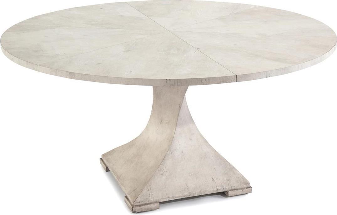 John-Richard Lavertezzo Dining Table Tiza Gesso Neo-Classical Revival: John-Richard Lavertezzo Dining Table Tiza Gesso Neo-Classical Revival The Lavertezzo Table is a stunning dining piece that embodies the elegance of Neo-Classical Revival style. This circular table fea