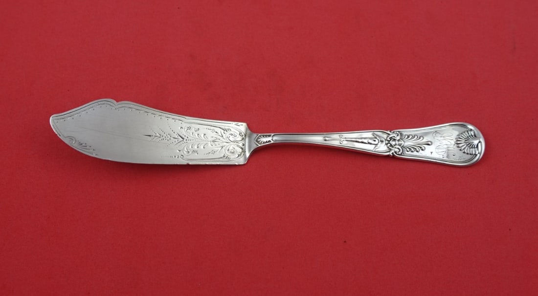 Gorham Kings I Sterling Silver Master Butter Flat Handle 7.5" Brite-Cut: Gorham Kings I Sterling Silver Master Butter Flat Handle 7.5" Brite-Cut This exquisite master butter flat handle from the Kings I pattern by Gorham is crafted from high-quality sterling silver (.925).