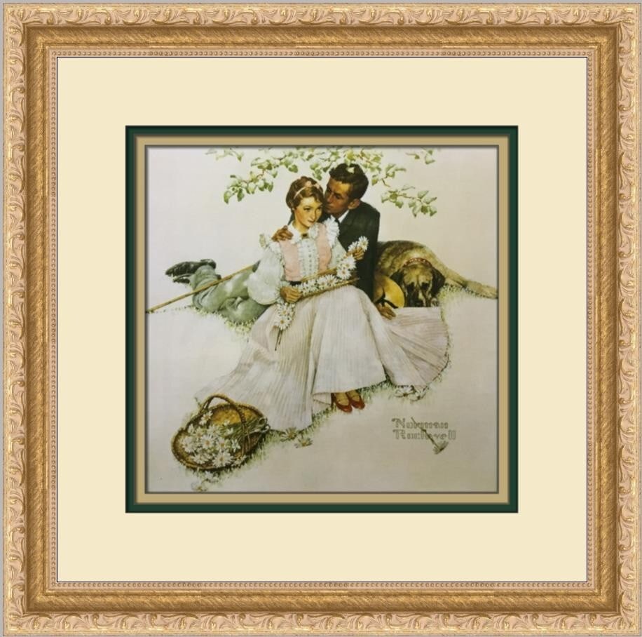 Norman Rockwell Flowers in Bloom Custom Framed Print 1993 Americana Art: Norman Rockwell Flowers in Bloom Custom Framed Print 1993 Americana Art This stunning custom framed print titled "Flowers in Bloom" by renowned artist Norman Rockwell showcases the beauty of Americana