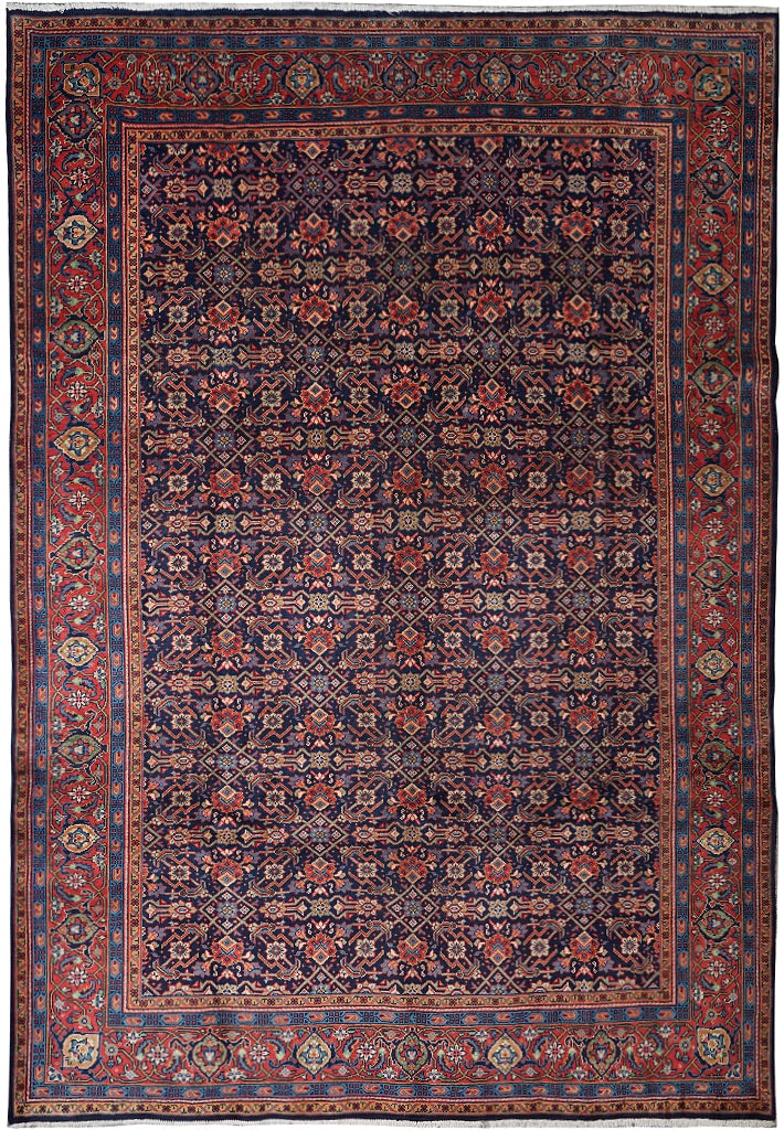 Persian Tabriz Mahi Herati Rug Hand-Knotted Wool 8.8 x 12 Made in Iran: Persian Tabriz Mahi Herati Rug Hand-Knotted Wool 8.8 x 12 Made in Iran Free continental US Shipping This hand-knotted Persian Tabriz Mahi Herati rug is crafted from premium wool and features the class