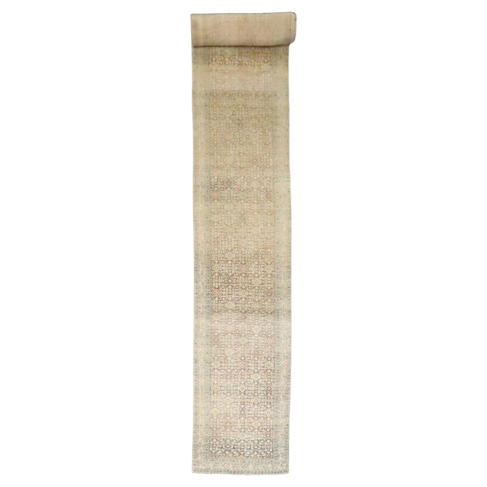 Vintage 1940s Persian Malayer Runner 39 x 312 Hand-Woven Wool: Vintage 1940s Persian Malayer Runner 39 x 312 Hand-Woven Wool This exquisite long antique Persian Malayer runner, crafted in the early 20th century, showcases the traditional hand-woven artistry chara