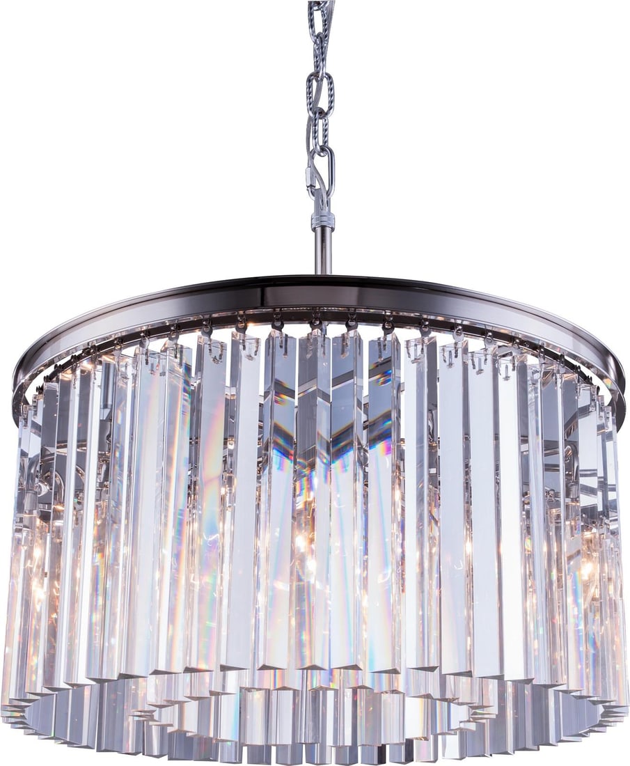 Elegant Lighting Sydney Pendant Lamp Royal-Cut Crystal Polished Nickel: Elegant Lighting Sydney Pendant Lamp Royal-Cut Crystal Polished Nickel Illuminate your space with the sophisticated elegance of the Sydney Pendant Lamp. This stunning fixture features a striking desig