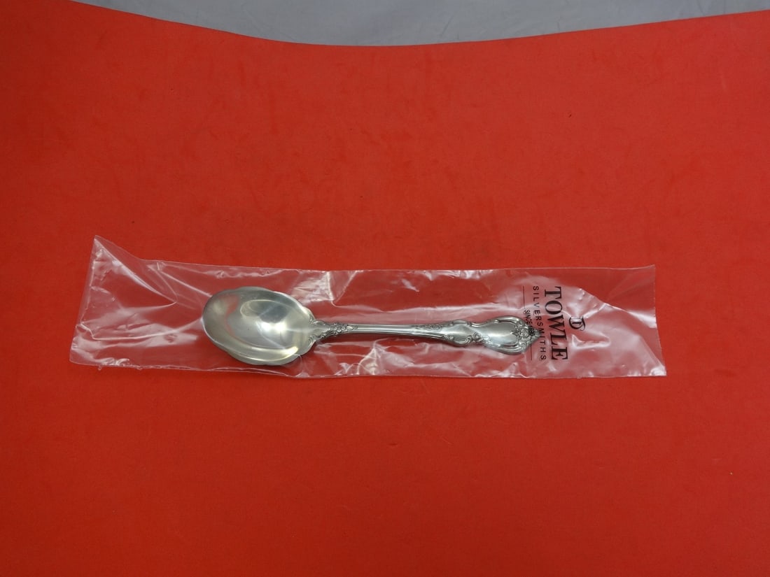 Towle Spanish Provincial Sterling Silver Sugar Spoon 6 1/8" New: Towle Spanish Provincial Sterling Silver Sugar Spoon 6 1/8" New Presenting the Spanish Provincial Sugar Spoon by Towle, crafted from high-quality sterling silver. This elegant serving spoon measures 6