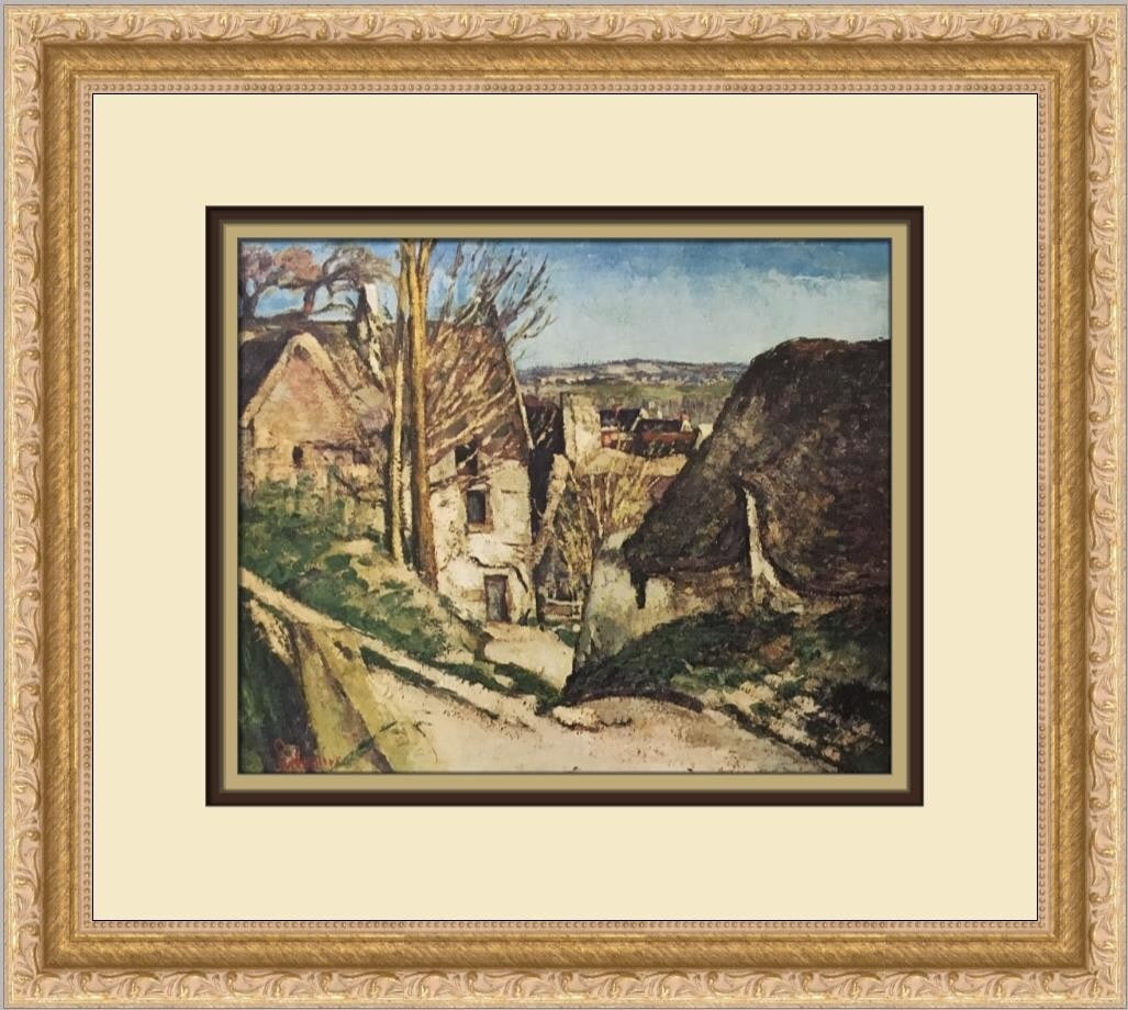 Paul Cezanne The House of the Hanged Man Framed Print 1984: Paul Cezanne The House of the Hanged Man Framed Print 1984 This stunning custom framed print features Paul Cezanne's renowned work, "The House of the Hanged Man," a fine example of Impressionism. Meas